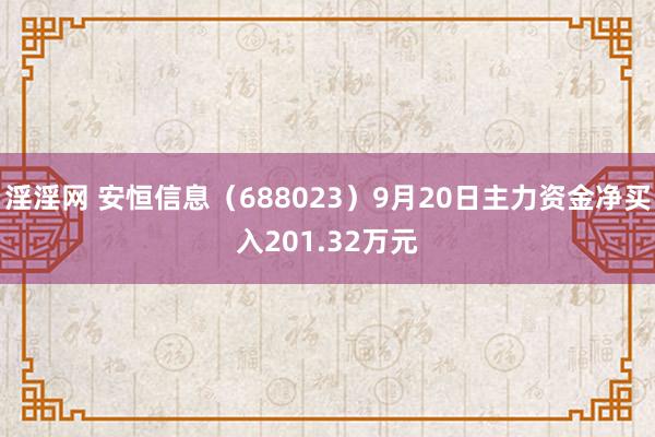 淫淫网 安恒信息（688023）9月20日主力资金净买入201.32万元