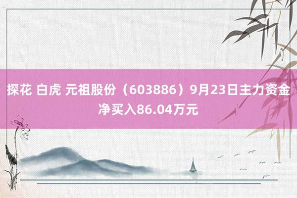 探花 白虎 元祖股份(603886)9月23日主力资金净买入86.04万元