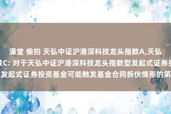 澡堂 偷拍 天弘中证沪港深科技龙头指数A,天弘中证沪港深科技龙头指数C: 对于天弘中证沪港深科技龙头指数型发起式证券投资基金可能触发基金合同拆伙情形的第一次指示性公告
