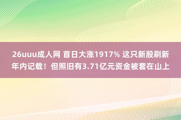 26uuu成人网 首日大涨1917% 这只新股刷新年内记载！但照旧有3.71亿元资金被套在山上