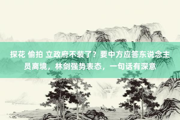 探花 偷拍 立政府不装了？要中方应答东说念主员离境，林剑强势表态，一句话有深意