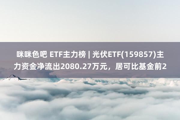 咪咪色吧 ETF主力榜 | 光伏ETF(159857)主力资金净流出2080.27万元,居可比基金前2