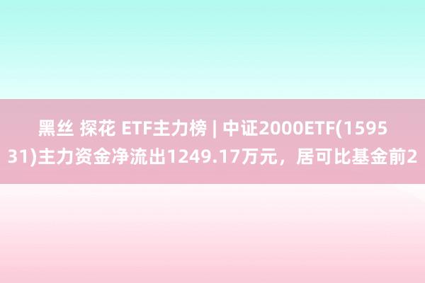 黑丝 探花 ETF主力榜 | 中证2000ETF(159531)主力资金净流出1249.17万元，居可比基金前2