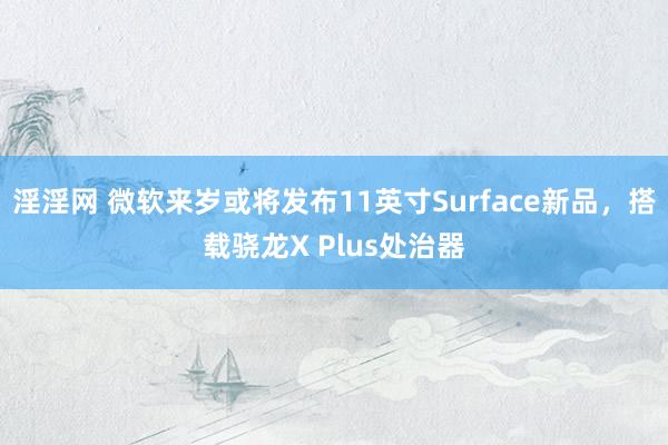 淫淫网 微软来岁或将发布11英寸Surface新品，搭载骁龙X Plus处治器