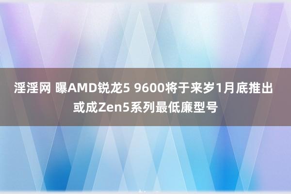 淫淫网 曝AMD锐龙5 9600将于来岁1月底推出 或成Zen5系列最低廉型号