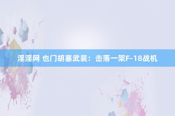 淫淫网 也门胡塞武装：击落一架F-18战机