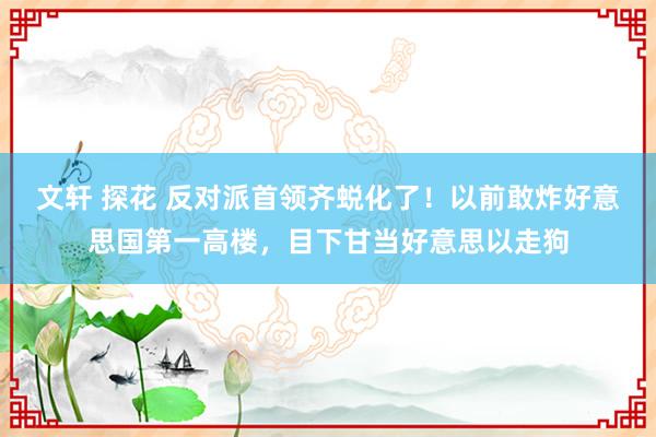 文轩 探花 反对派首领齐蜕化了！以前敢炸好意思国第一高楼，目下甘当好意思以走狗