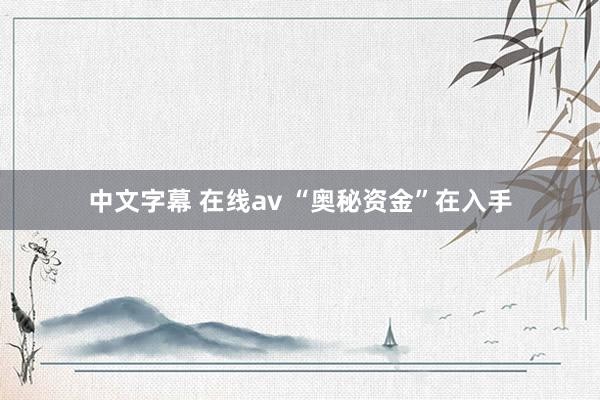 中文字幕 在线av “奥秘资金”在入手
