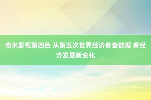 奇米影视第四色 从第五次世界经济普查数据 看经济发展新变化