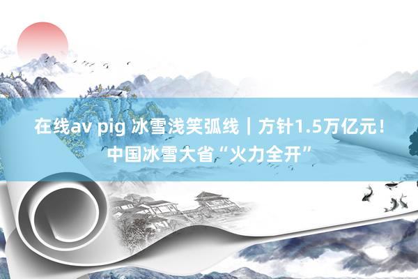 在线av pig 冰雪浅笑弧线｜方针1.5万亿元！中国冰雪大省“火力全开”
