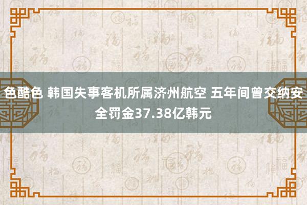 色酷色 韩国失事客机所属济州航空 五年间曾交纳安全罚金37.38亿韩元