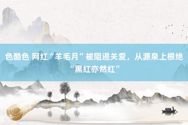 色酷色 网红“羊毛月”被阻遏关爱，从源泉上根绝“黑红亦然红”