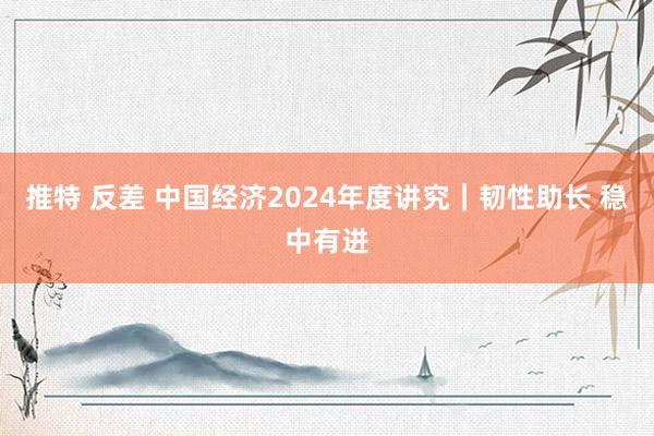 推特 反差 中国经济2024年度讲究｜韧性助长 稳中有进