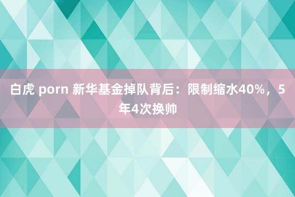 白虎 porn 新华基金掉队背后：限制缩水40%，5年4次换帅