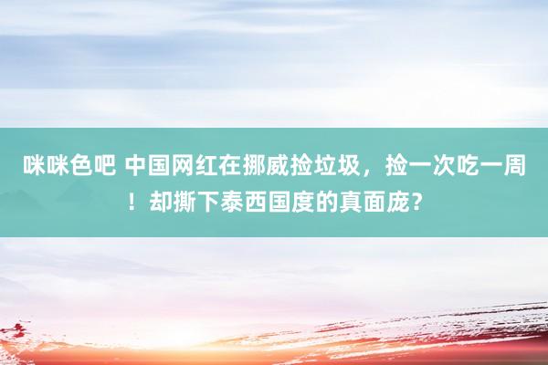 咪咪色吧 中国网红在挪威捡垃圾，捡一次吃一周！却撕下泰西国度的真面庞？