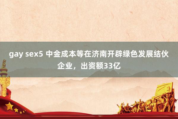 gay sex5 中金成本等在济南开辟绿色发展结伙企业，出资额33亿