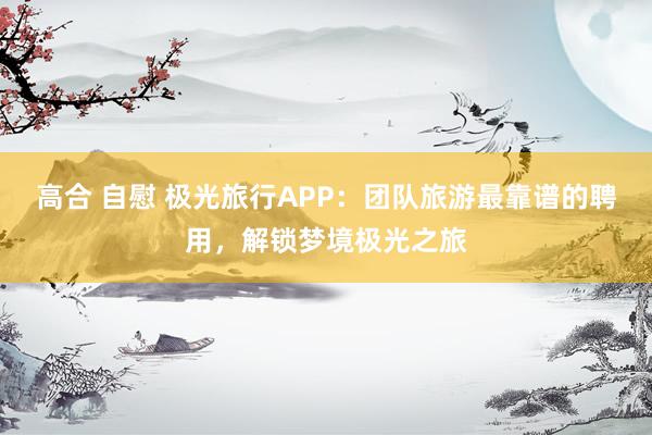 高合 自慰 极光旅行APP：团队旅游最靠谱的聘用，解锁梦境极光之旅