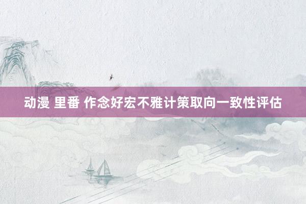 动漫 里番 作念好宏不雅计策取向一致性评估