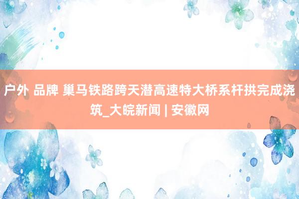 户外 品牌 巢马铁路跨天潜高速特大桥系杆拱完成浇筑_大皖新闻 | 安徽网