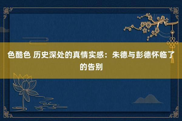色酷色 历史深处的真情实感：朱德与彭德怀临了的告别