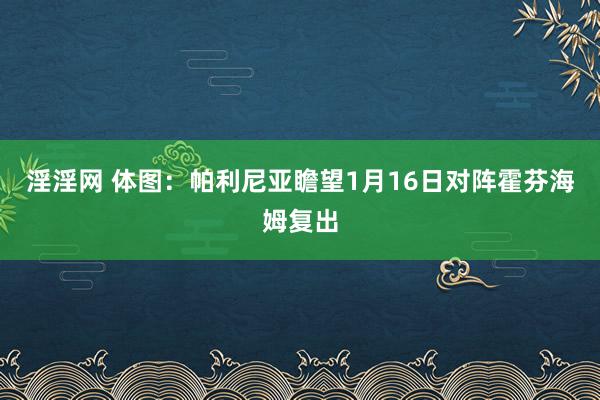 淫淫网 体图：帕利尼亚瞻望1月16日对阵霍芬海姆复出