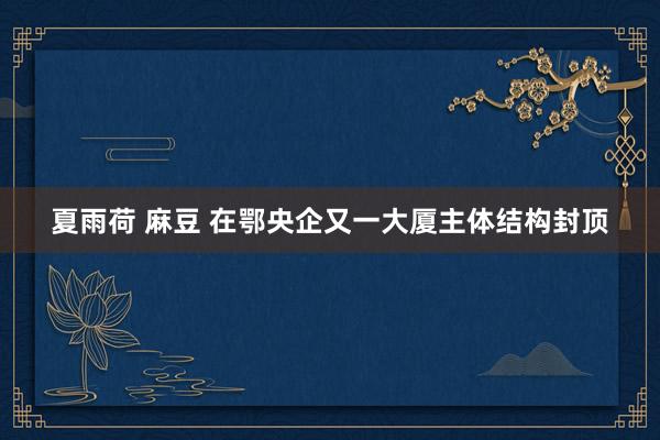 夏雨荷 麻豆 在鄂央企又一大厦主体结构封顶