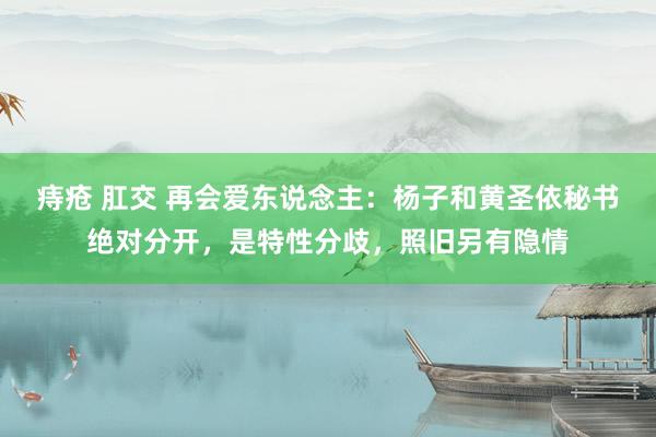 痔疮 肛交 再会爱东说念主：杨子和黄圣依秘书绝对分开，是特性分歧，照旧另有隐情
