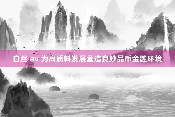 白丝 av 为高质料发展营造良妙品币金融环境