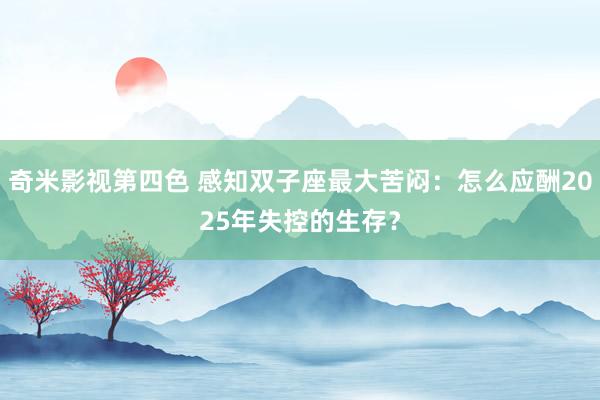奇米影视第四色 感知双子座最大苦闷：怎么应酬2025年失控的生存？