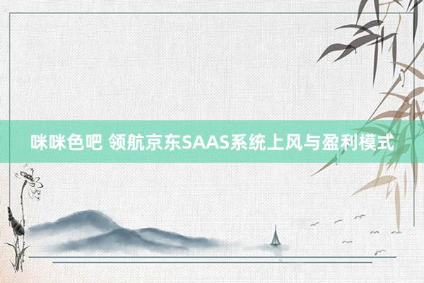 咪咪色吧 领航京东SAAS系统上风与盈利模式