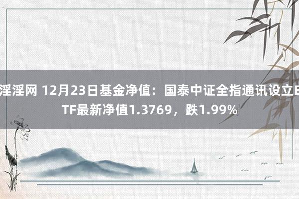 淫淫网 12月23日基金净值：国泰中证全指通讯设立ETF最新净值1.3769，跌1.99%