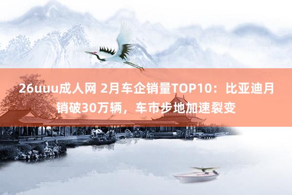 26uuu成人网 2月车企销量TOP10：比亚迪月销破30万辆，车市步地加速裂变