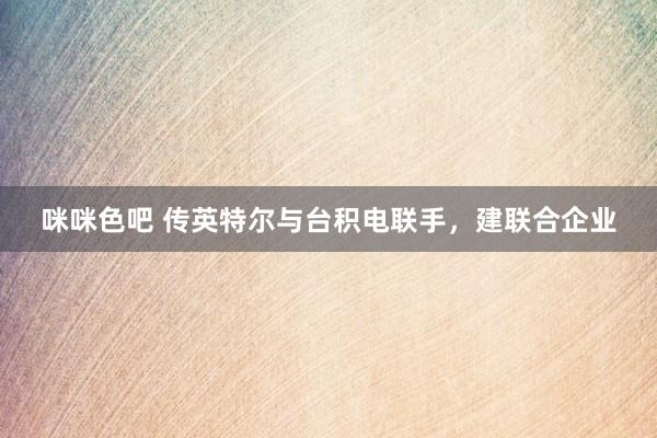 咪咪色吧 传英特尔与台积电联手，建联合企业