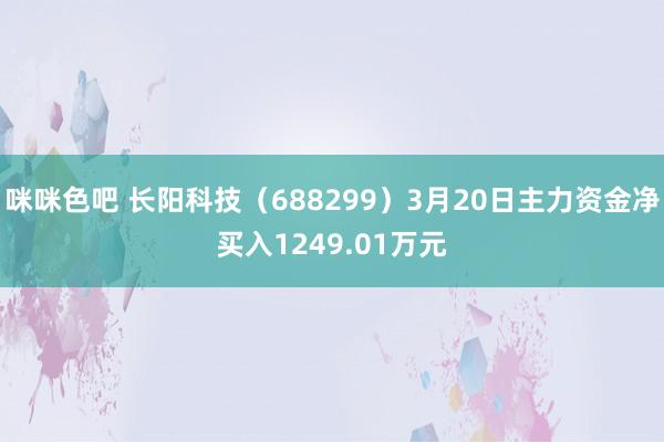 咪咪色吧 长阳科技（688299）3月20日主力资金净买入1249.01万元