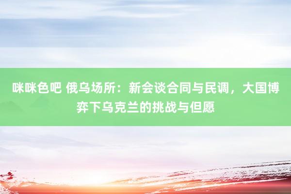 咪咪色吧 俄乌场所：新会谈合同与民调，大国博弈下乌克兰的挑战与但愿