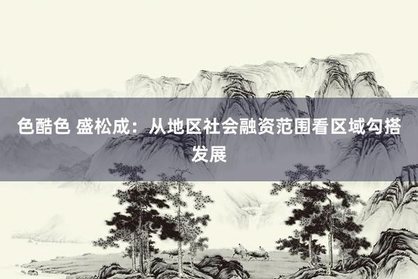 色酷色 盛松成：从地区社会融资范围看区域勾搭发展