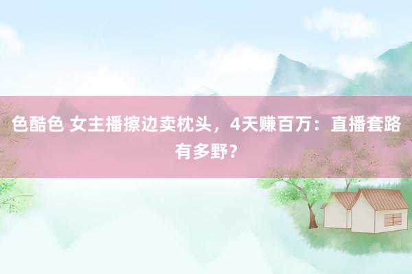 色酷色 女主播擦边卖枕头，4天赚百万：直播套路有多野？