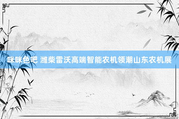 咪咪色吧 潍柴雷沃高端智能农机领潮山东农机展