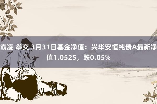 霸凌 拳交 3月31日基金净值：兴华安恒纯债A最新净值1.0525，跌0.05%