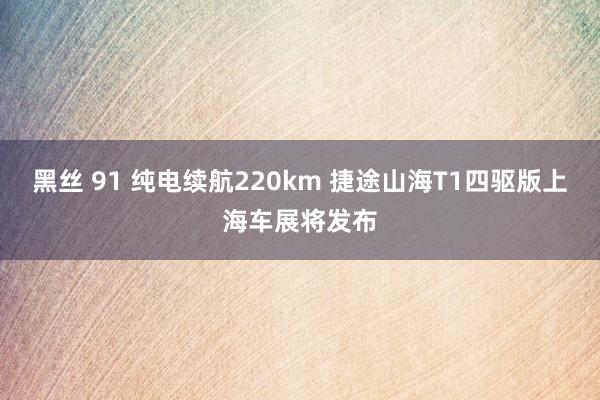 黑丝 91 纯电续航220km 捷途山海T1四驱版上海车展将发布